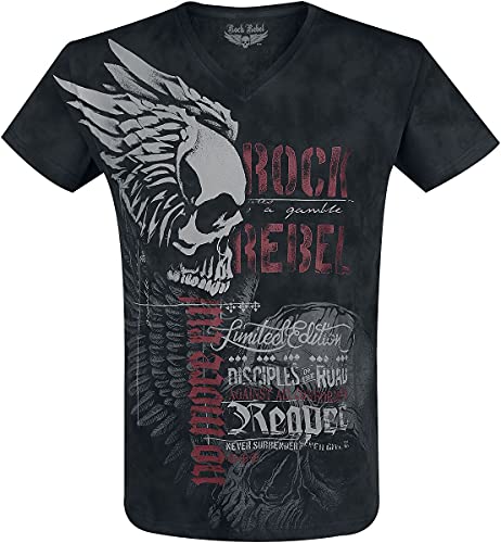Rock Rebel by EMP Herren schwarzes T-Shirt mit Allover-Print M von Rock Rebel by EMP