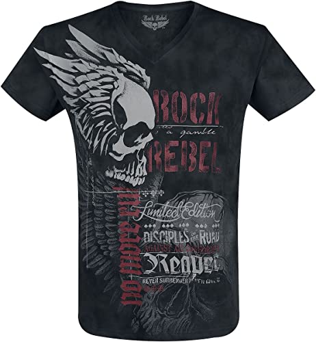 Rock Rebel by EMP Herren schwarzes T-Shirt mit Allover-Print S von Rock Rebel by EMP