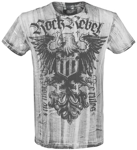 Rock Rebel by EMP Herren weißes T-Shirt mit rockigem Print im Vintage-Style M von Rock Rebel by EMP