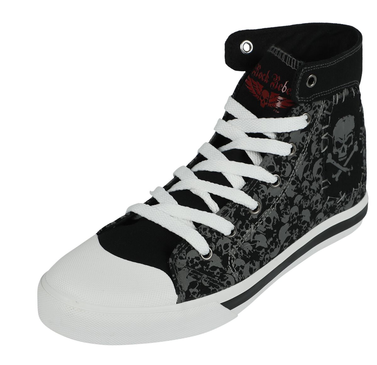 Rock Rebel by EMP High Sneaker with Skull Allover Print Sneaker high schwarz in EU42 von Rock Rebel by EMP