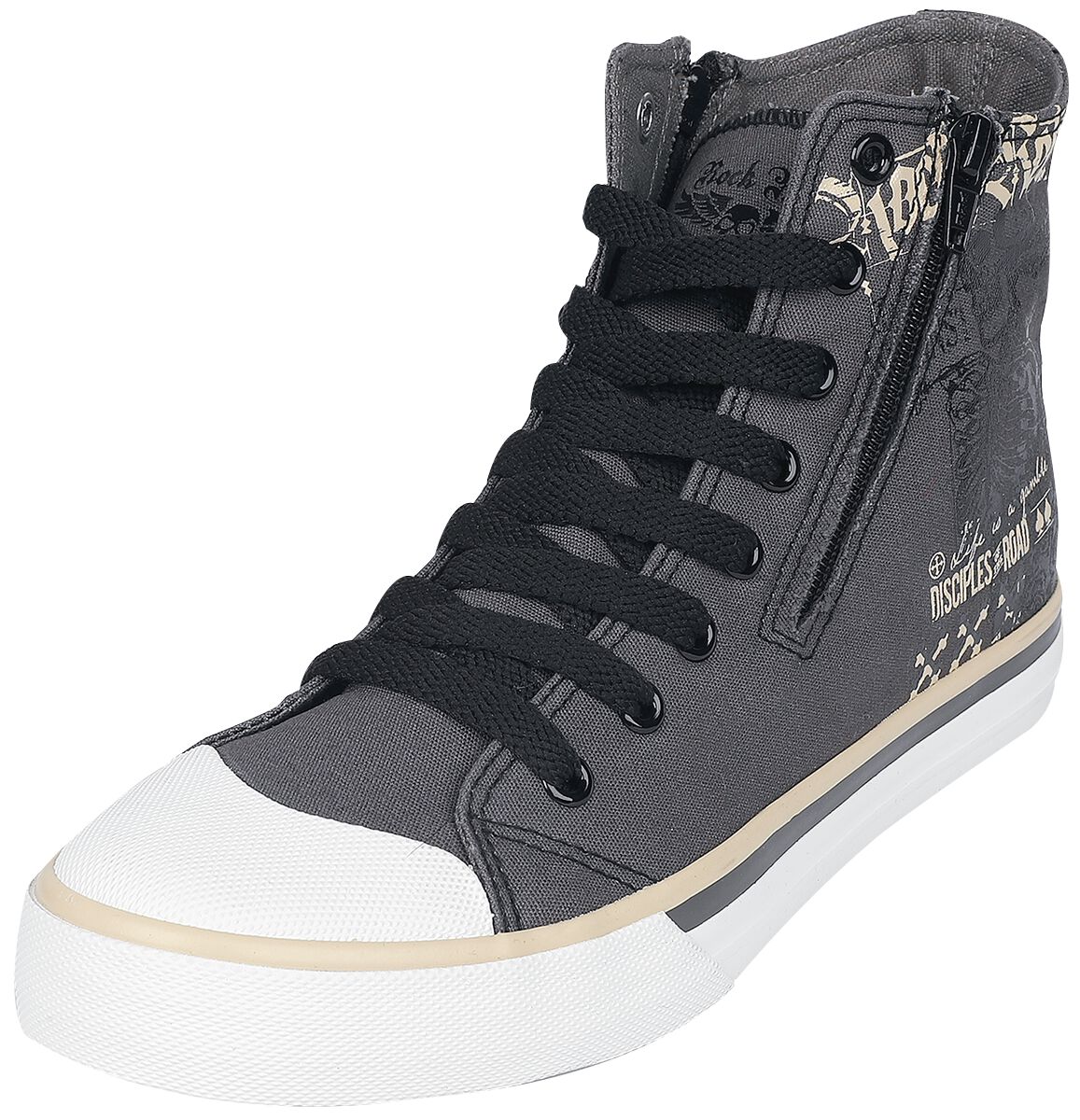 Rock Rebel by EMP HighCut Sneaker mit Print Sneaker high grau in EU45 von Rock Rebel by EMP