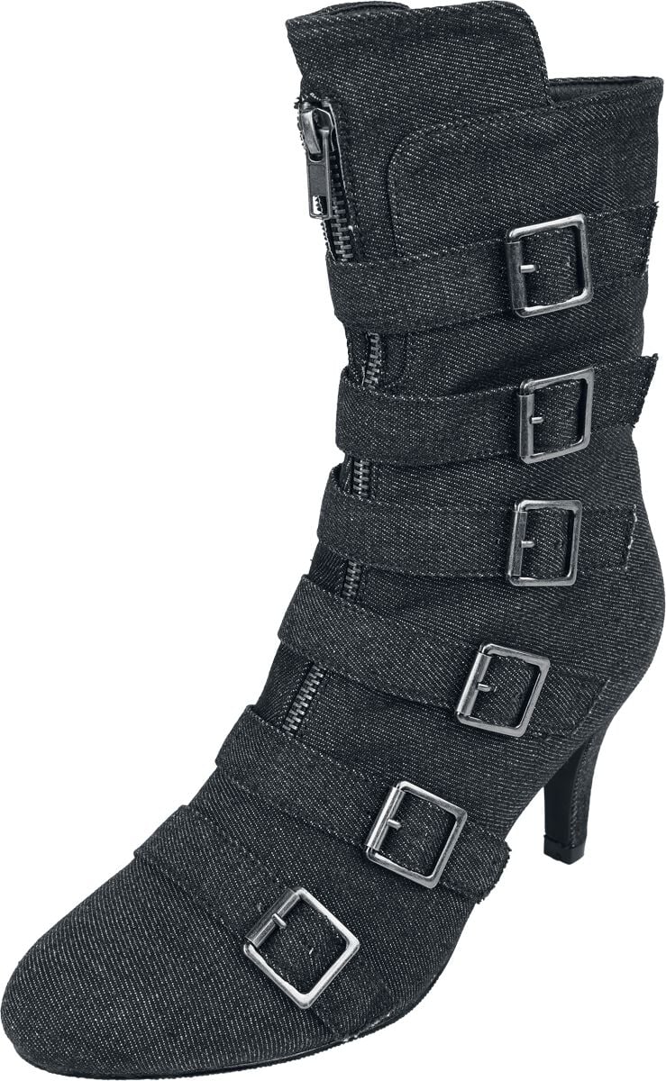 Rock Rebel by EMP Jeans Heels Stiefel schwarz in EU39 von Rock Rebel by EMP