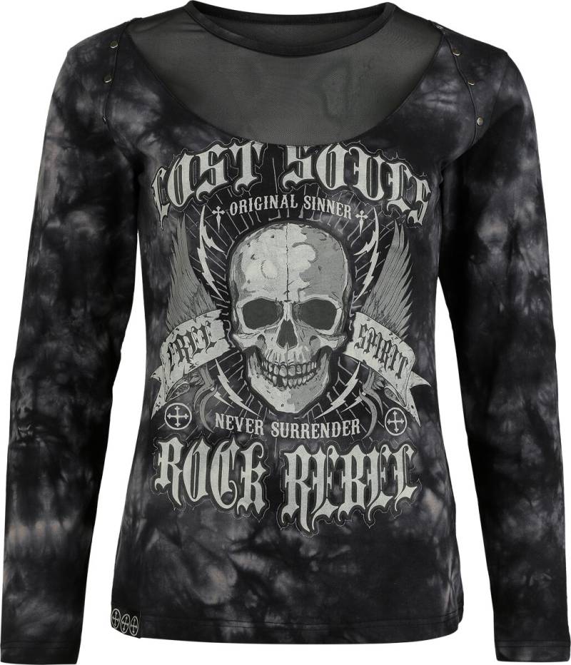 Rock Rebel by EMP Skulls & Details Langarmshirt grau schwarz in S von Rock Rebel by EMP