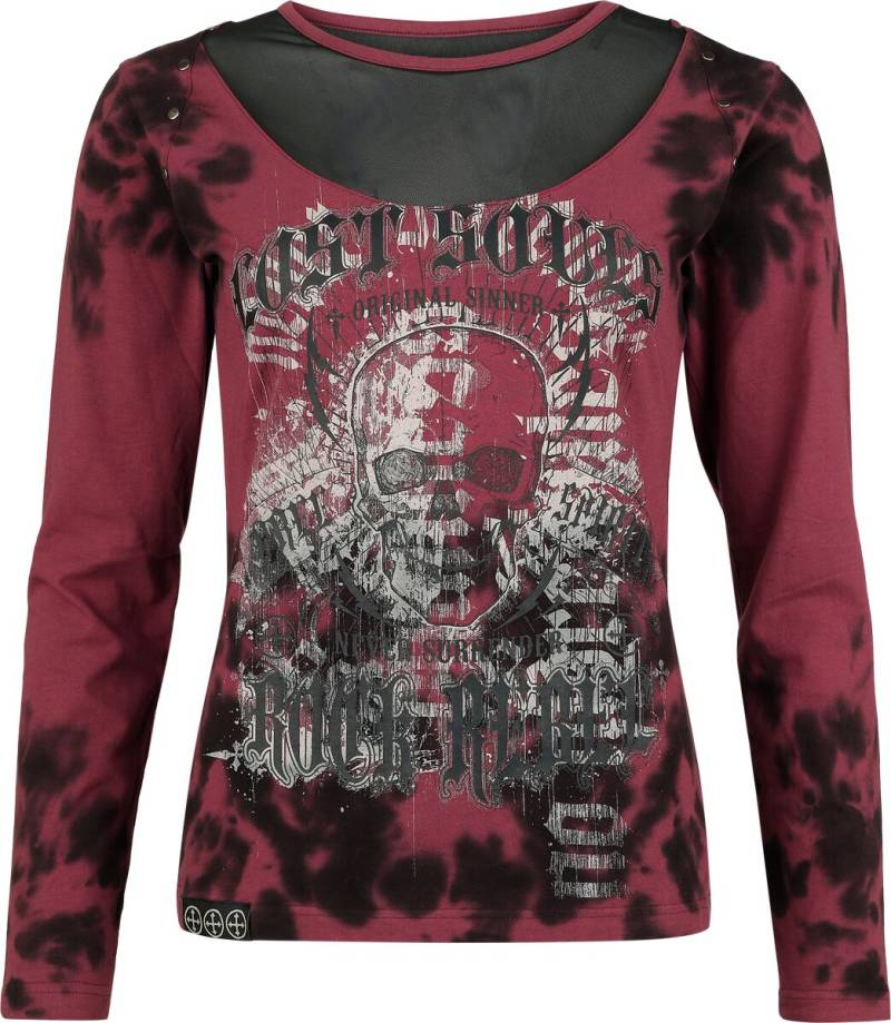 Rock Rebel by EMP Skulls & Details Langarmshirt rot schwarz in M von Rock Rebel by EMP