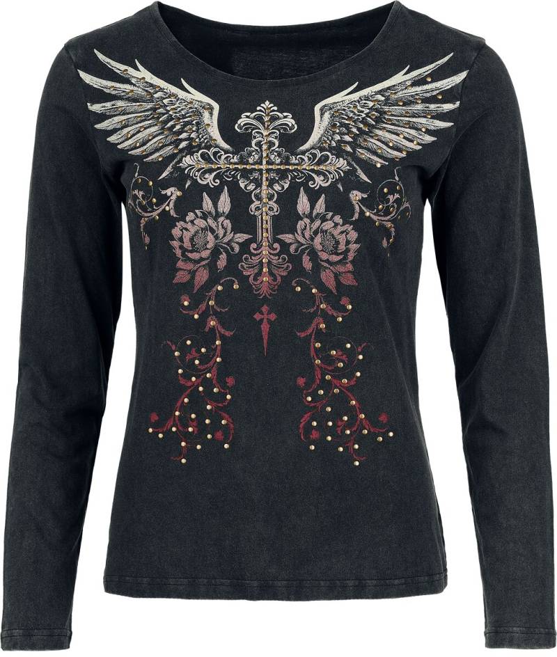 Rock Rebel by EMP Skulls & Details Langarmshirt schwarz in L von Rock Rebel by EMP