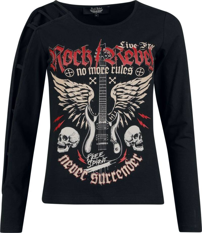 Rock Rebel by EMP Skulls & Details Langarmshirt schwarz in S von Rock Rebel by EMP