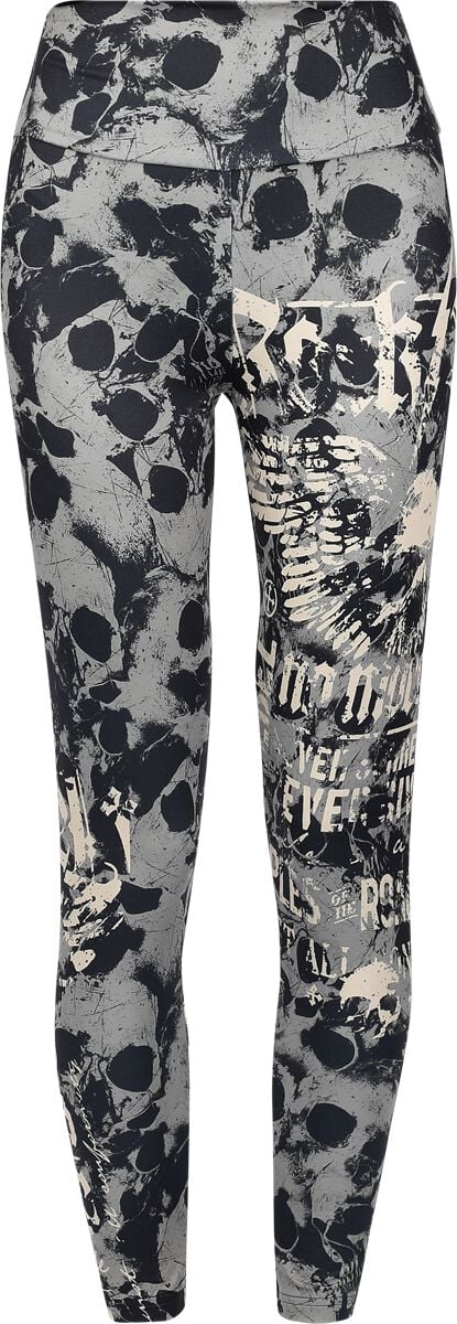 Rock Rebel by EMP Skulls & Details Leggings schwarz grau in M von Rock Rebel by EMP
