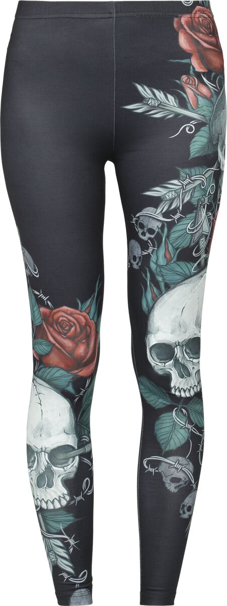 Rock Rebel by EMP Leggings with Skull and Roses Print Leggings schwarz in M von Rock Rebel by EMP