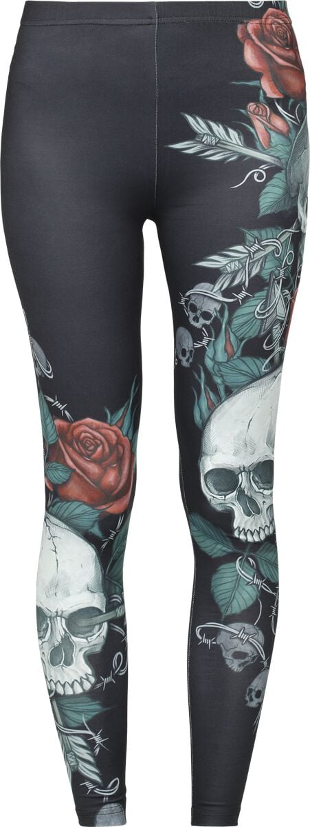 Rock Rebel by EMP Leggings with Skull and Roses Print Leggings schwarz in S von Rock Rebel by EMP