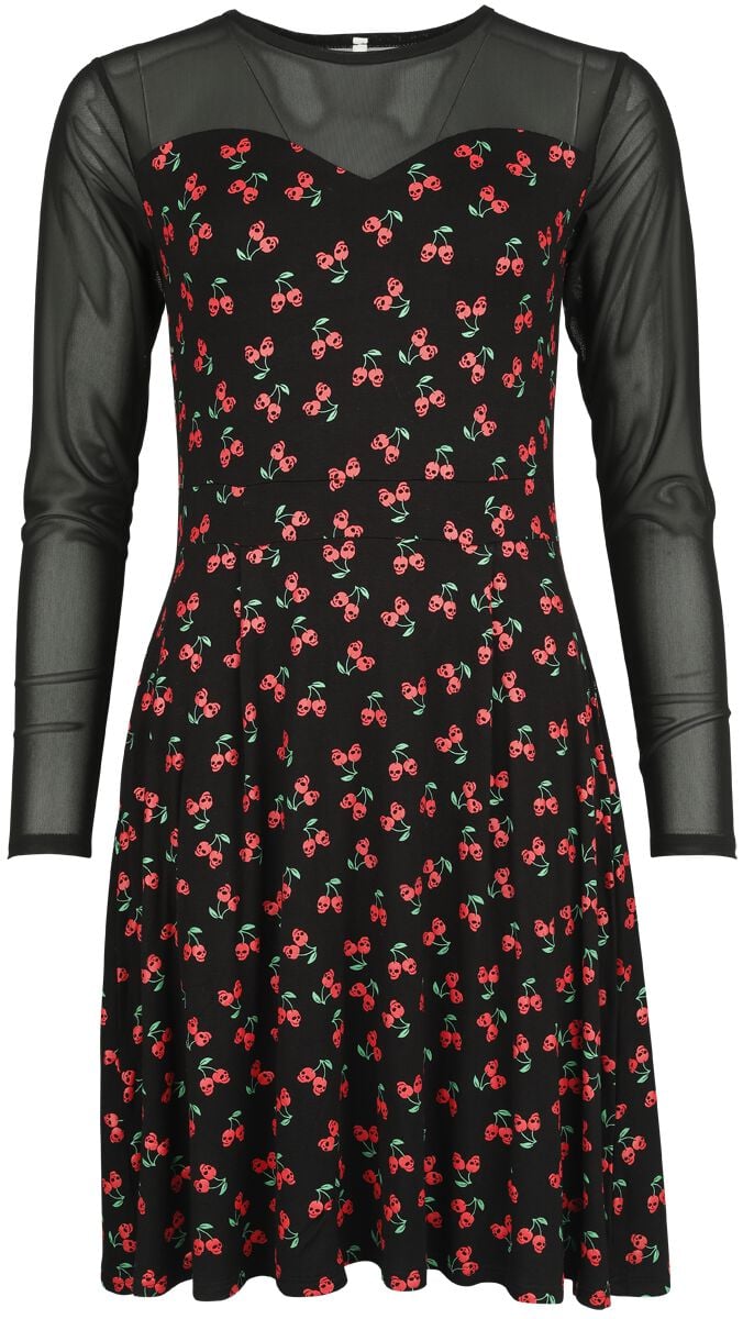 Rock Rebel by EMP Mesh Dress with Cherries Mittellanges Kleid schwarz in S von Rock Rebel by EMP