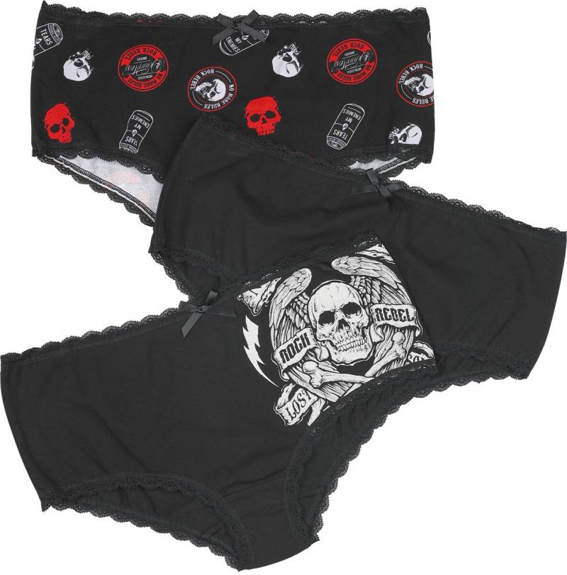 Rock Rebel by EMP Skulls & Details Panty-Set schwarz in S von Rock Rebel by EMP