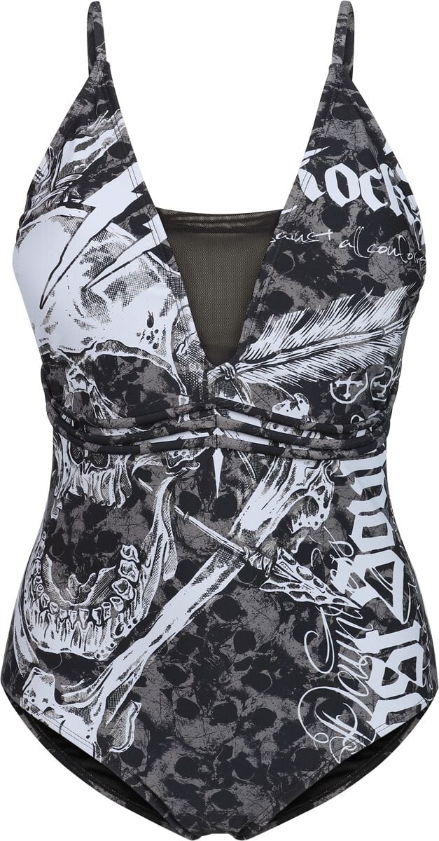 Rock Rebel by EMP - Rock Badeanzug - S bis XL - für Damen - Größe M - oliv von Rock Rebel by EMP