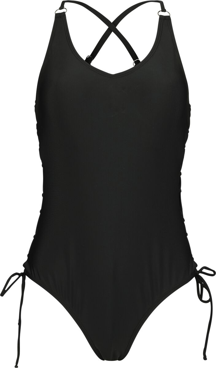 Rock Rebel by EMP - Rock Badeanzug - Swimsuit with Lacing - S bis XXL - für Damen - Größe L - schwarz von Rock Rebel by EMP