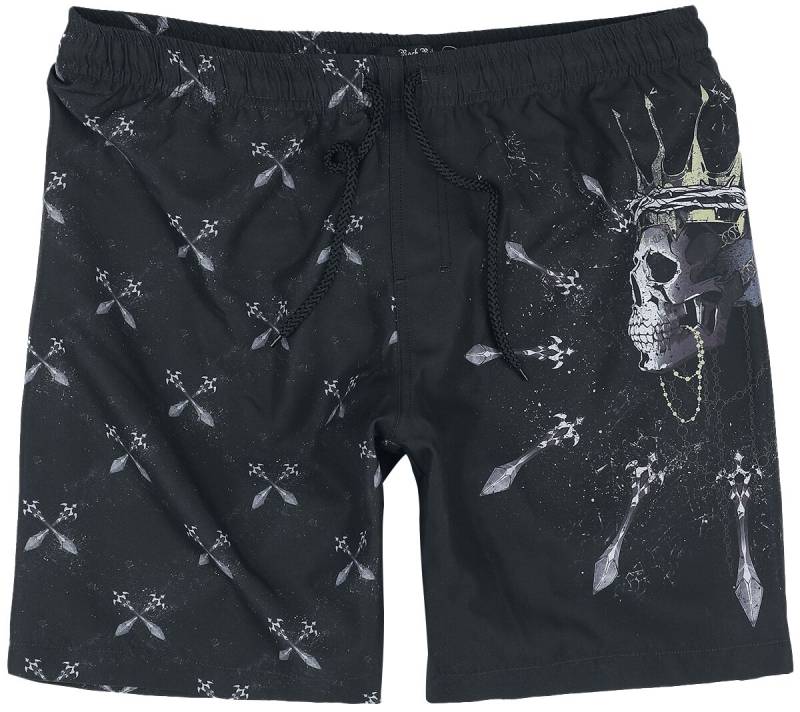 Rock Rebel by EMP - Rock Badeshort - Swim Shorts With Skullking and Sword - S bis XXL - für Männer - Größe L - schwarz von Rock Rebel by EMP