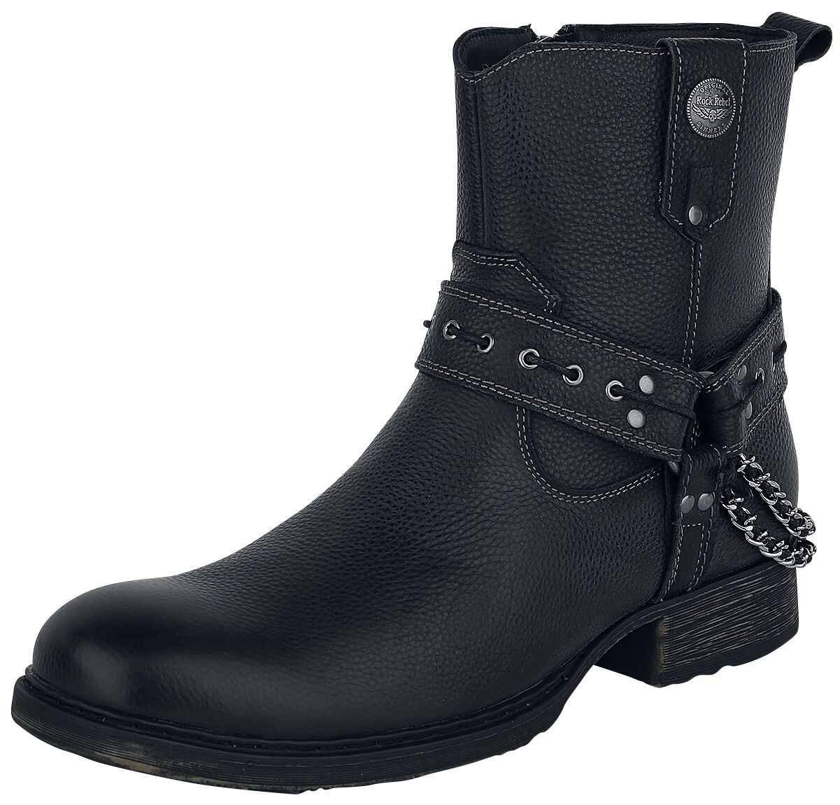 Rock Rebel by EMP - Rock Bikerboot - Schwarze Bikerboots mit Riemen und Ketten - EU40 bis EU46 - für Männer - Größe EU44 - schwarz Rock Rebel by EMP - Rock Bikerboot - Schwarze Bikerboots mit Riemen und Ketten - EU40 bis EU46 - für Männer - Größe EU44 - schwarz von Rock Rebel by EMP