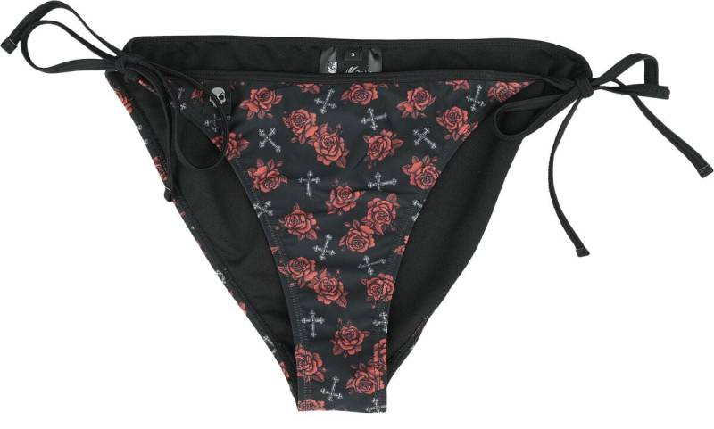 Rock Rebel by EMP - Rock Bikini-Unterteil - Bikini Pants With Cross And Roses Alloverprint - M bis XXL - für Damen - Größe XL - schwarz von Rock Rebel by EMP