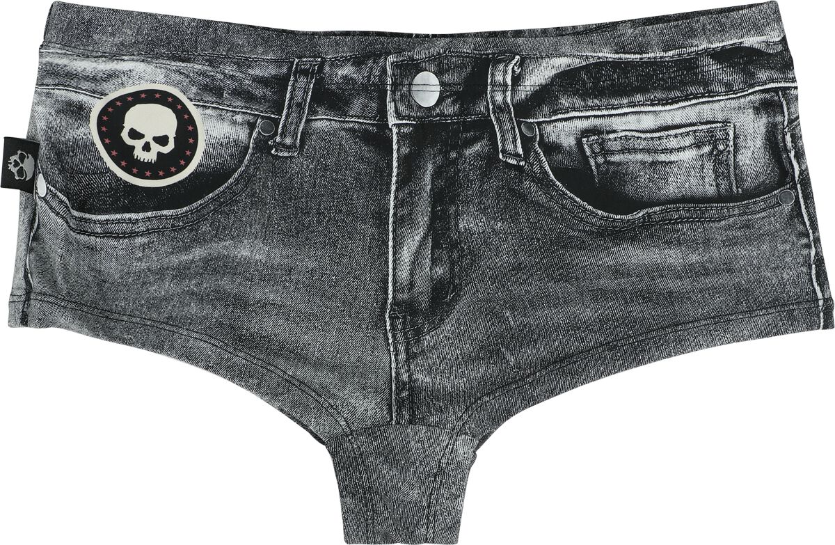 Rock Rebel by EMP - Rock Bikini-Unterteil - Jeans Optik Bikini Bottom - S bis XXL - für Damen - Größe XL - dunkelgrau von Rock Rebel by EMP