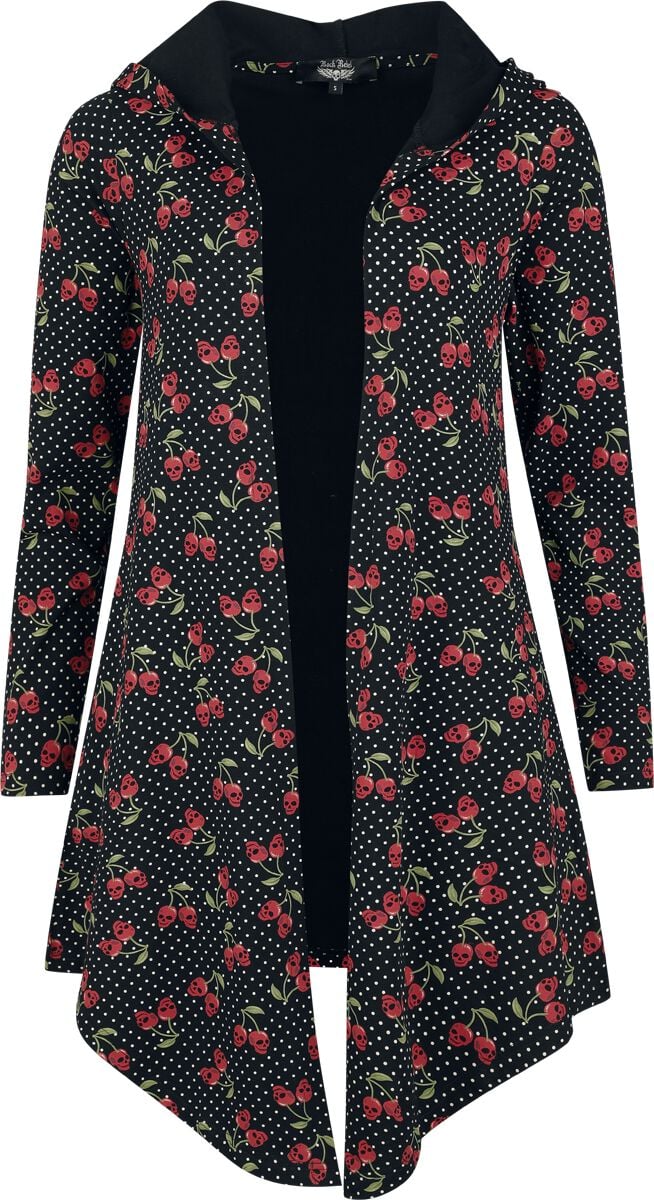 Rock Rebel by EMP - Rock Cardigan - Cardigan with Skull Cherries Alloverprint - S bis XXL - für Damen - Größe XL - schwarz von Rock Rebel by EMP