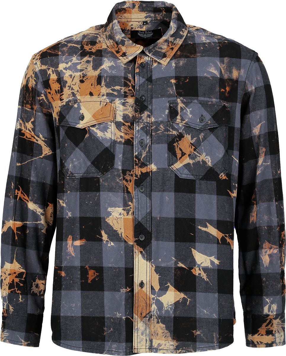 Rock Rebel by EMP - Rock Flanellhemd - Modern Leo - M bis XXL - für Männer - Größe XL - blau/schwarz Rock Rebel by EMP - Rock Flanellhemd - Modern Leo - M bis XXL - für Männer - Größe XL - blau/schwarz von Rock Rebel by EMP