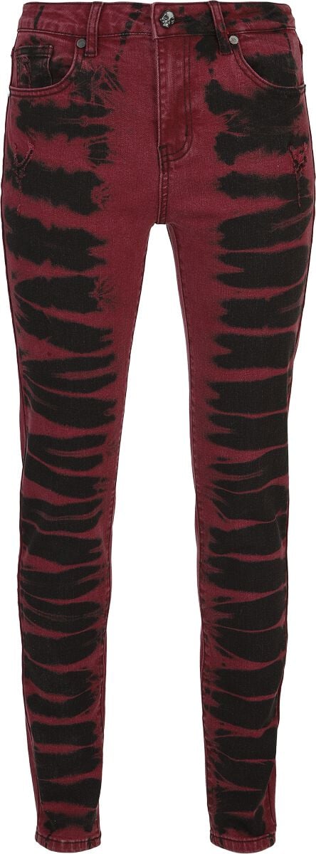 Rock Rebel by EMP - Rock Jeans - Megan - W27L32 bis W34L34 - für Damen - Größe W31L34 - schwarz/rot von Rock Rebel by EMP