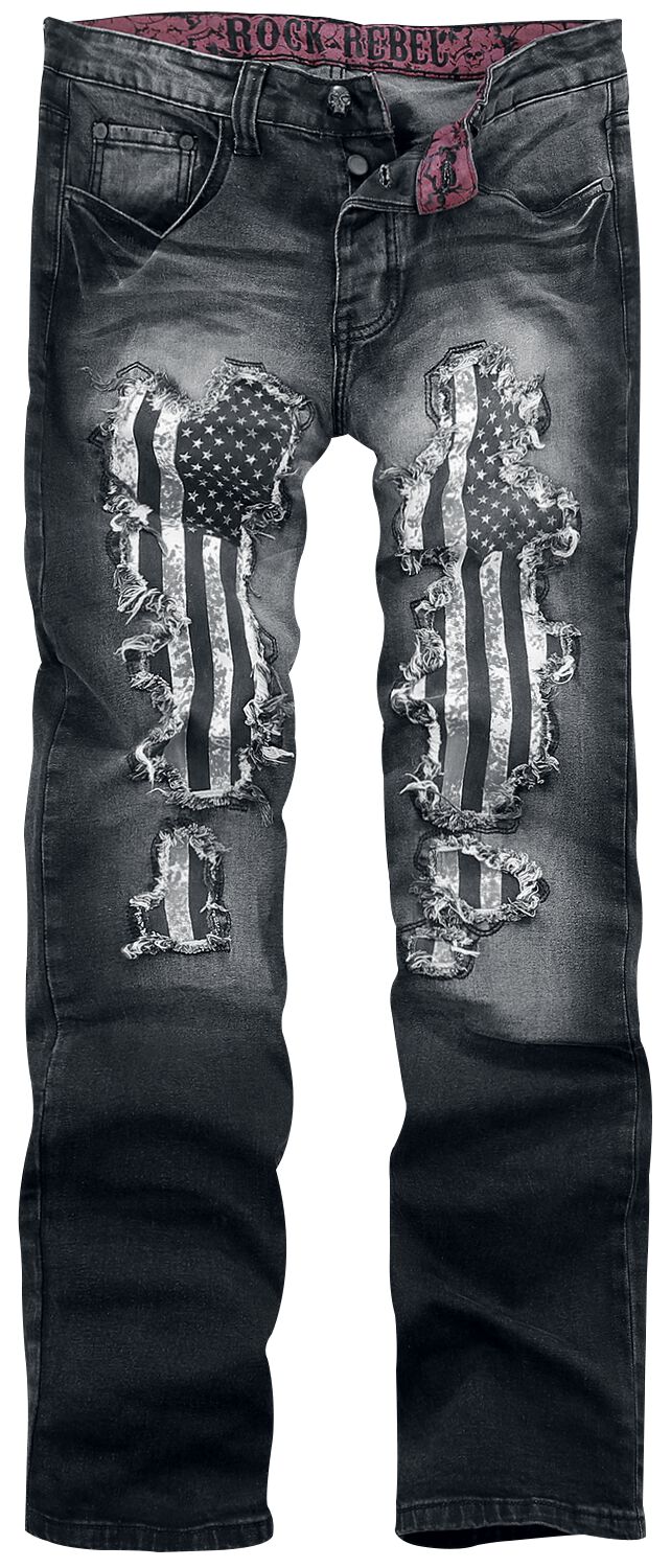 Rock Rebel by EMP - Rock Jeans - Pete - W29L32 bis W44L32 - für Männer - Größe W32L32 - schwarz von Rock Rebel by EMP