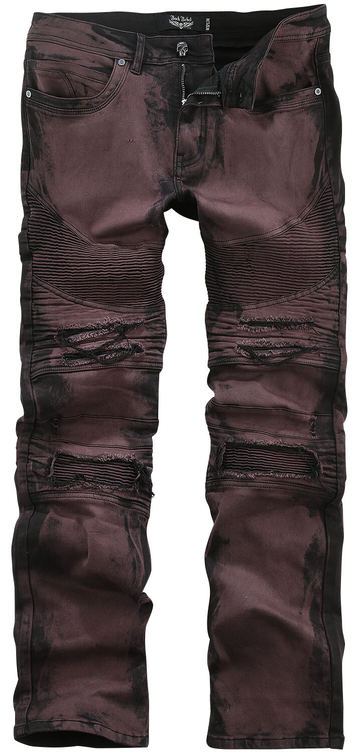 Rock Rebel by EMP - Rock Jeans - Pete - W30L32 bis W36L34 - für Männer - Größe W34L34 - rot Rock Rebel by EMP - Rock Jeans - Pete - W30L32 bis W36L34 - für Männer - Größe W34L34 - rot von Rock Rebel by EMP