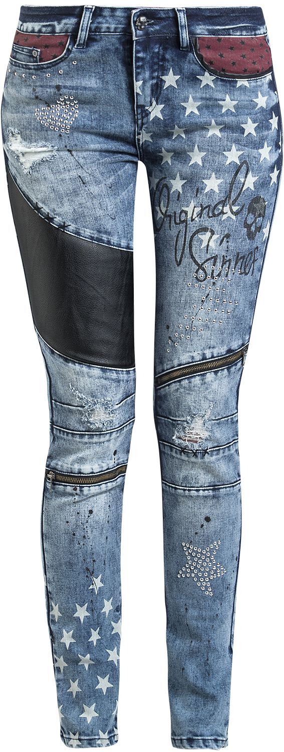 Rock Rebel by EMP - Rock Jeans - Skarlett - W27L32 bis W31L34 - für Damen - Größe W27L32 - blau von Rock Rebel by EMP