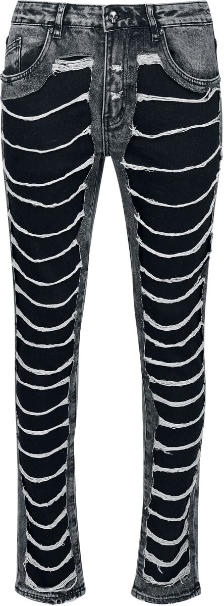 Rock Rebel by EMP - Rock Jeans - Skulls & Details - W30L32 bis W34L34 - für Männer - Größe W32L32 - schwarz von Rock Rebel by EMP