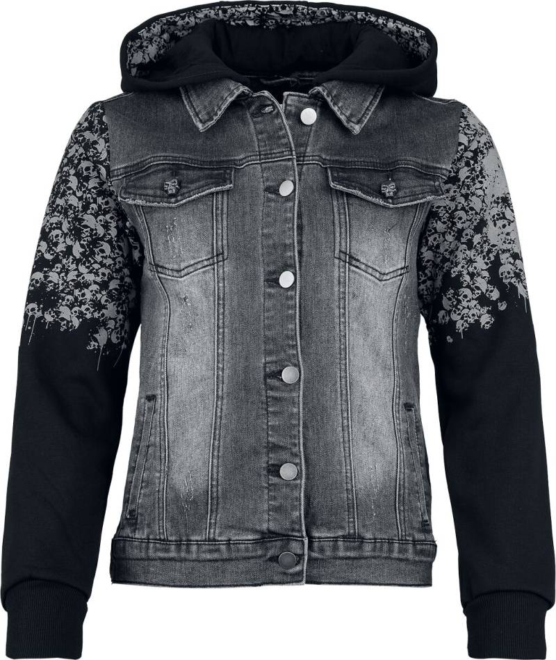 Rock Rebel by EMP - Rock Jeansjacke - Skulls & Details - S bis XXL - für Damen - Größe XL - schwarz von Rock Rebel by EMP