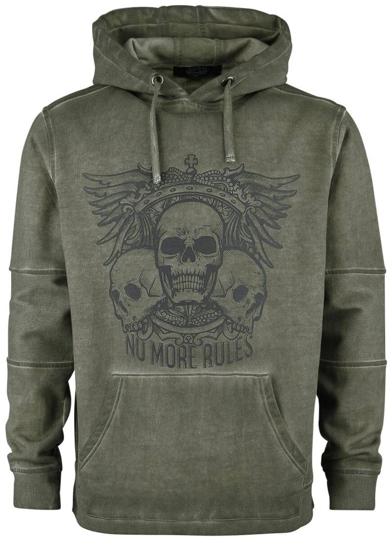 Rock Rebel by EMP - Rock Kapuzenpullover - Kapuzenpullover mit Prints - S bis 4XL - für Männer - Größe M - oliv von Rock Rebel by EMP