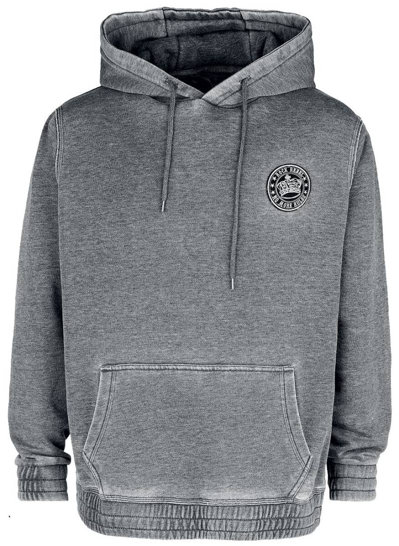Rock Rebel by EMP - Rock Kapuzenpullover - Kapuzenpullover mit Used Waschung - S bis M - für Männer - Größe M - grau von Rock Rebel by EMP