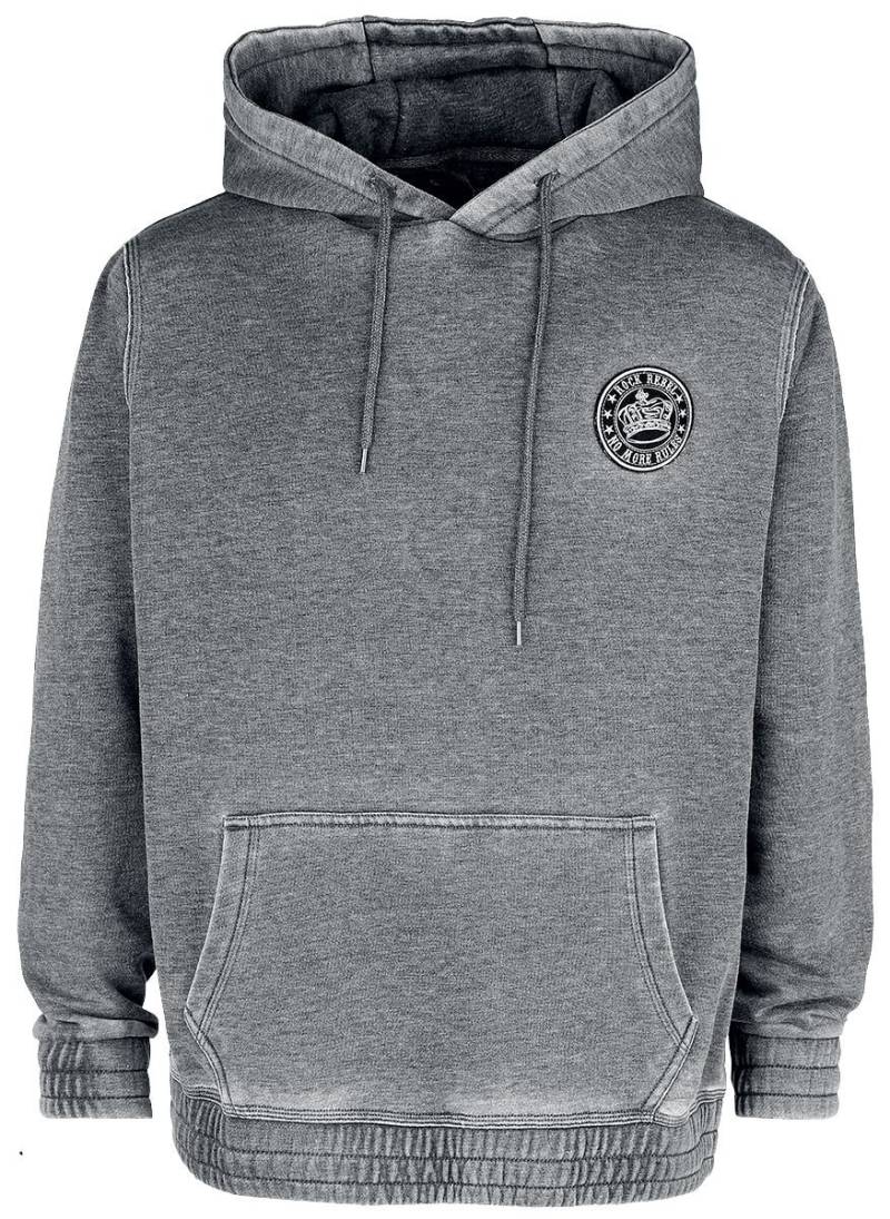 Rock Rebel by EMP - Rock Kapuzenpullover - Kapuzenpullover mit Used Waschung - S bis M - für Männer - Größe S - grau von Rock Rebel by EMP