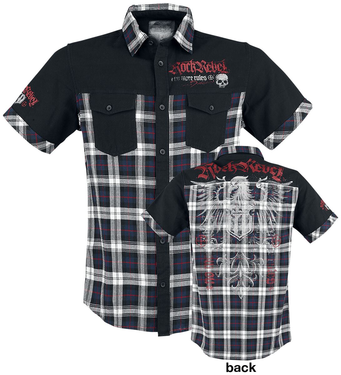 Rock Rebel by EMP - Rock Kurzarmhemd - Hard Decisions - S bis 5XL - für Männer - Größe S - schwarz Rock Rebel by EMP - Rock Kurzarmhemd - Hard Decisions - S bis 5XL - für Männer - Größe S - schwarz von Rock Rebel by EMP