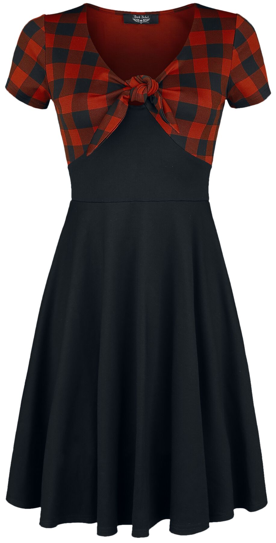 Rock Rebel by EMP - Rock Kurzes Kleid - Schluppen-Kleid mit Karomuster Rock Rebel - S bis XXL - für Damen - Größe XL - schwarz/rot von Rock Rebel by EMP