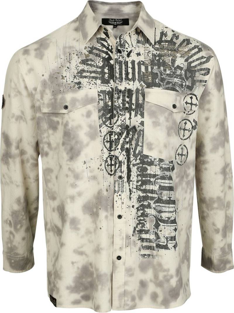 Rock Rebel by EMP - Rock Langarmhemd - Skulls & Details - M bis XXL - für Männer - Größe XXL - sand von Rock Rebel by EMP