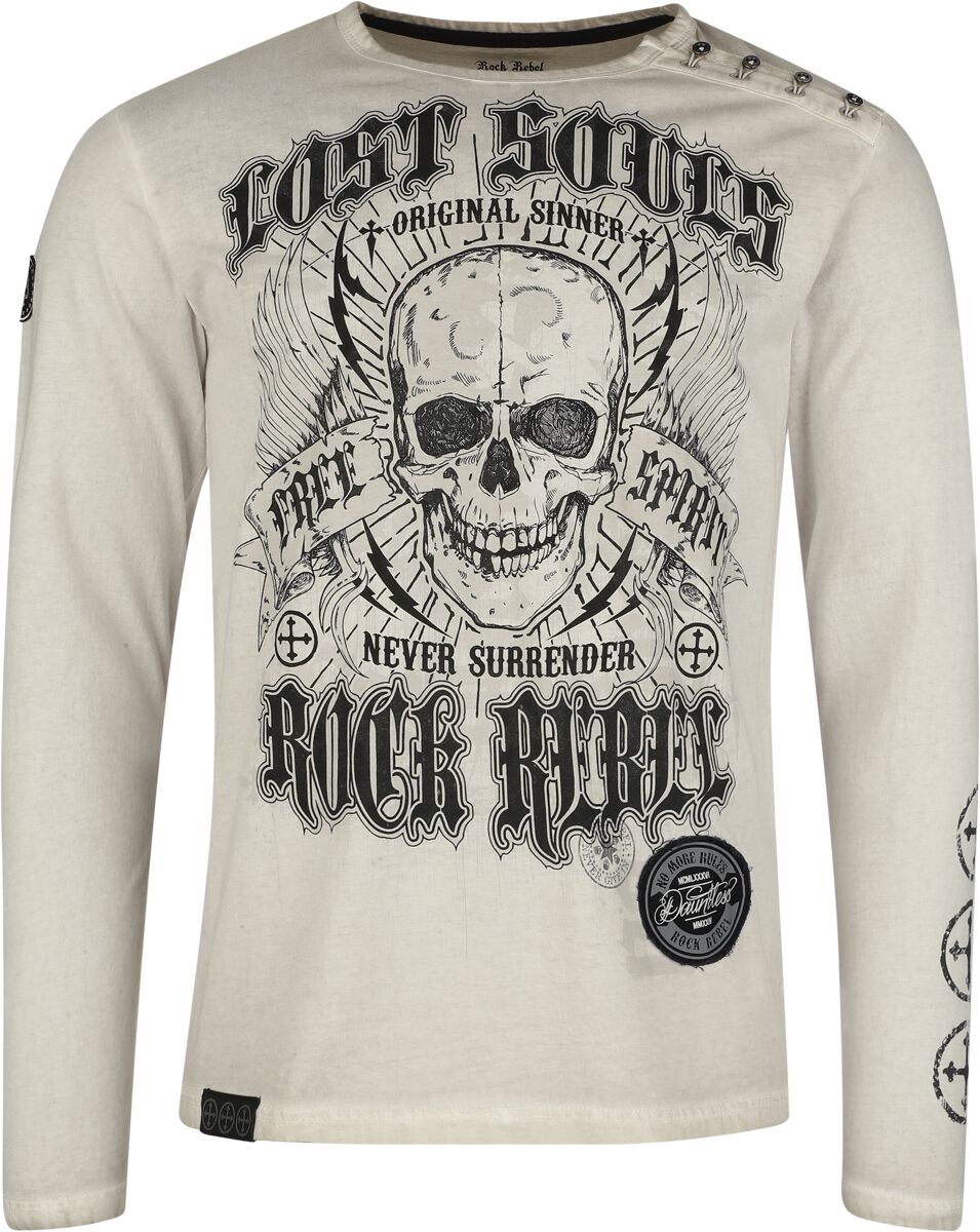 Rock Rebel by EMP - Rock Langarmshirt - Langarmshirt mit Skull- Print - M bis XXL - für Männer - Größe XXL - grau Rock Rebel by EMP - Rock Langarmshirt - Langarmshirt mit Skull- Print - M bis XXL - für Männer - Größe XXL - grau von Rock Rebel by EMP