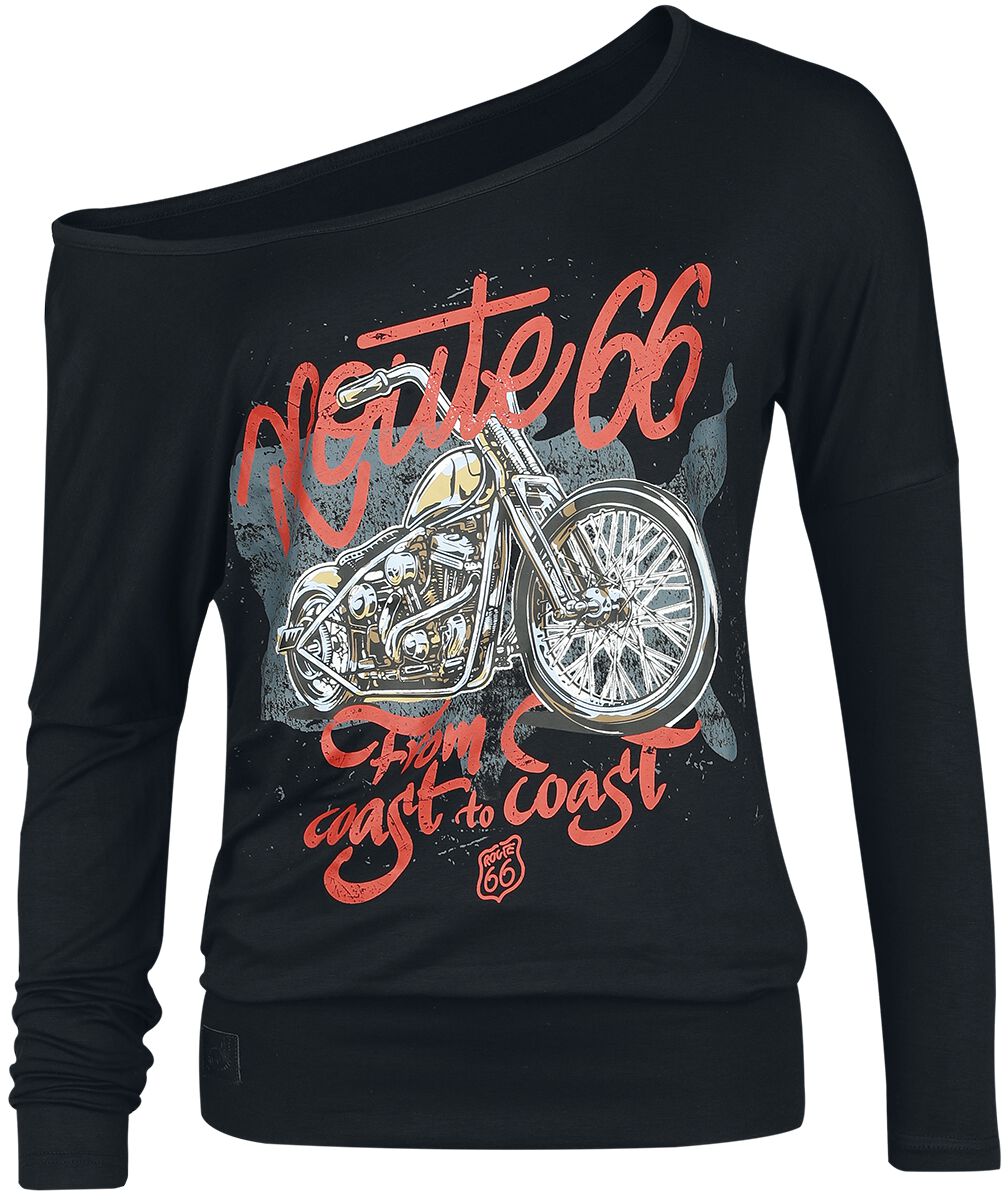 Rock Rebel by EMP - Rock Langarmshirt - Rock Rebel X Route 66 - Longsleeve - S bis XXL - für Damen - Größe M - schwarz von Rock Rebel by EMP