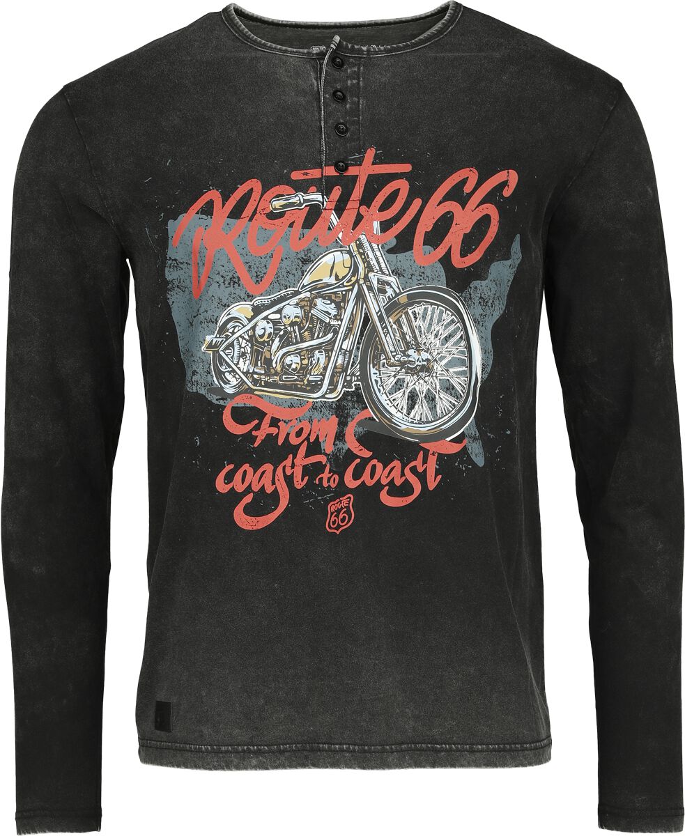 Rock Rebel by EMP - Rock Langarmshirt - Rock Rebel X Route 66 - Longsleeve - S bis XXL - für Männer - Größe M - schwarz von Rock Rebel by EMP