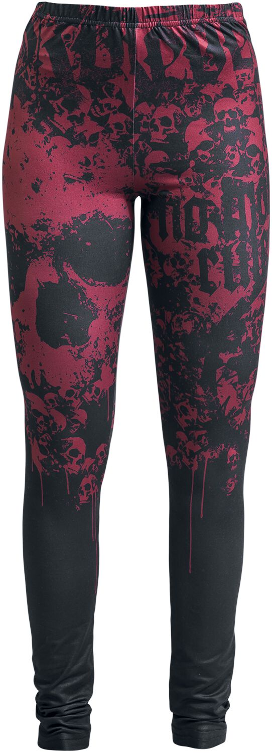 Rock Rebel by EMP - Rock Leggings - Leggings mit Alloverprint - XS bis 5XL - für Damen - Größe S - schwarz/rot von Rock Rebel by EMP