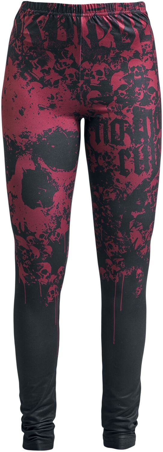 Rock Rebel by EMP - Rock Leggings - Leggings mit Alloverprint - XS bis 5XL - für Damen - Größe 3XL - schwarz/rot von Rock Rebel by EMP