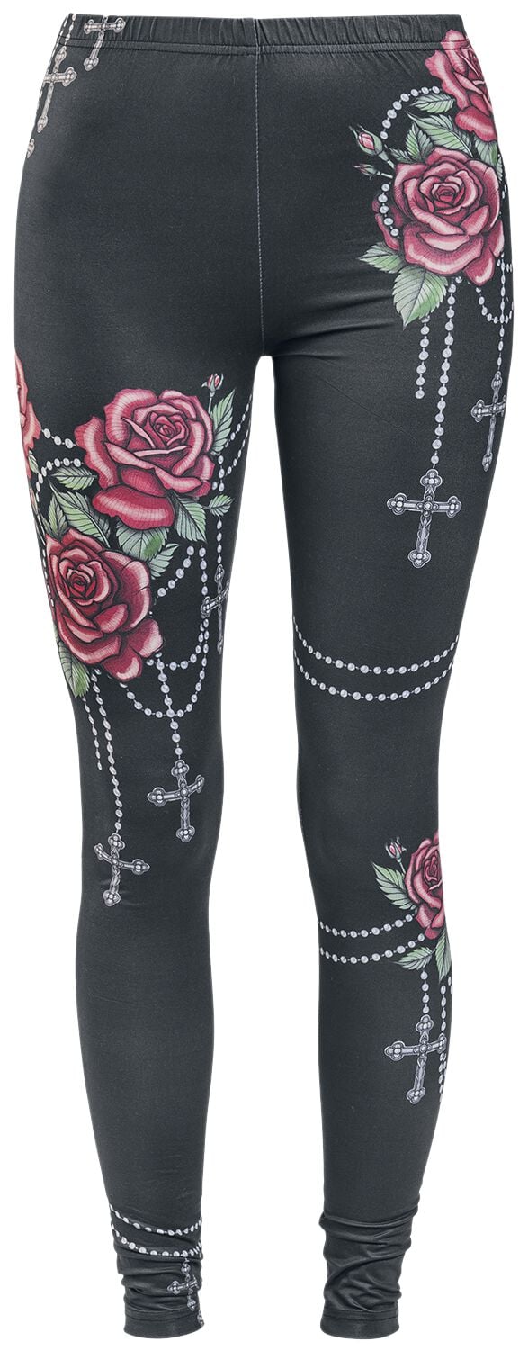 Rock Rebel by EMP - Rock Leggings - Leggings mit Rosen und Kreuzen - XS bis 5XL - für Damen - Größe XXL - schwarz Rock Rebel by EMP - Rock Leggings - Leggings mit Rosen und Kreuzen - XS bis 5XL - für Damen - Größe XXL - schwarz von Rock Rebel by EMP