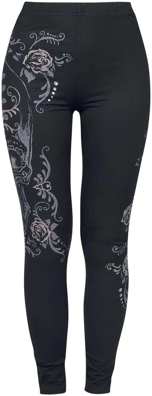 Rock Rebel by EMP - Rock Leggings - Leggings mit Skull Print - XS bis XXL - für Damen - Größe XS - schwarz von Rock Rebel by EMP