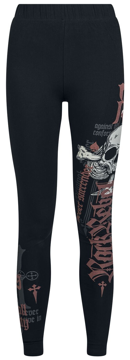 Rock Rebel by EMP - Rock Leggings - Leggings with Skull Print - S bis XXL - für Damen - Größe L - schwarz von Rock Rebel by EMP