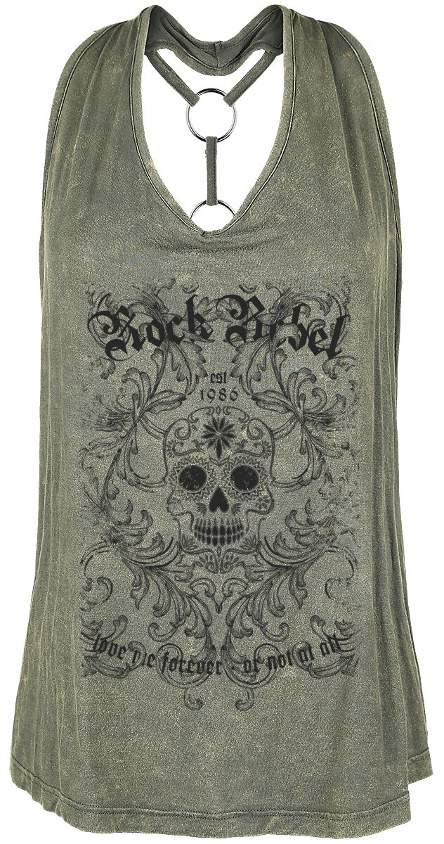 Rock Rebel by EMP - Rock Neckholder - Ella - S bis XXL - für Damen - Größe M - grau von Rock Rebel by EMP