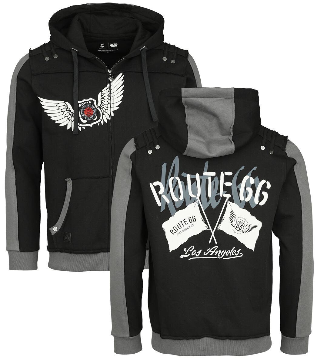 Rock Rebel by EMP Rock Rebel X Route 66 - Hoody Jacket Kapuzenjacke schwarz in L von Rock Rebel by EMP