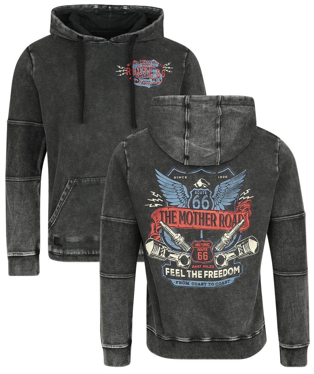 Rock Rebel by EMP Rock Rebel X Route 66 - Hoody Kapuzenpullover schwarz in XXL von Rock Rebel by EMP