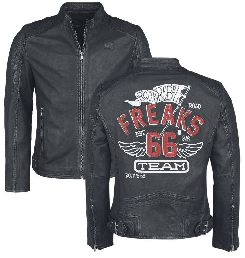Rock Rebel by EMP Rock Rebel X Route 66 - Leather Jacket Lederjacke schwarz in XL von Rock Rebel by EMP