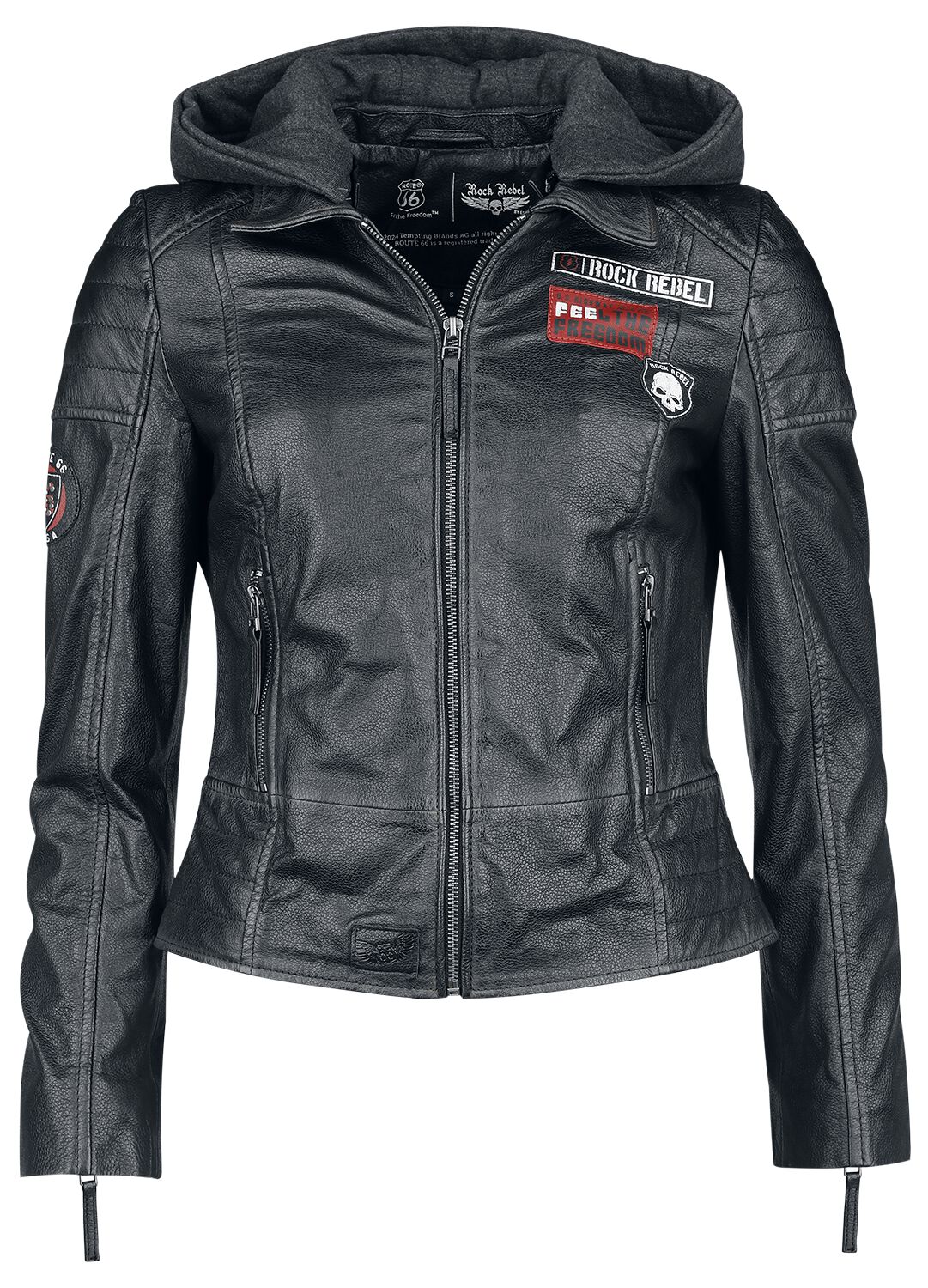 Rock Rebel by EMP Rock Rebel X Route 66 - Leather Jacket Lederjacke schwarz in XL von Rock Rebel by EMP