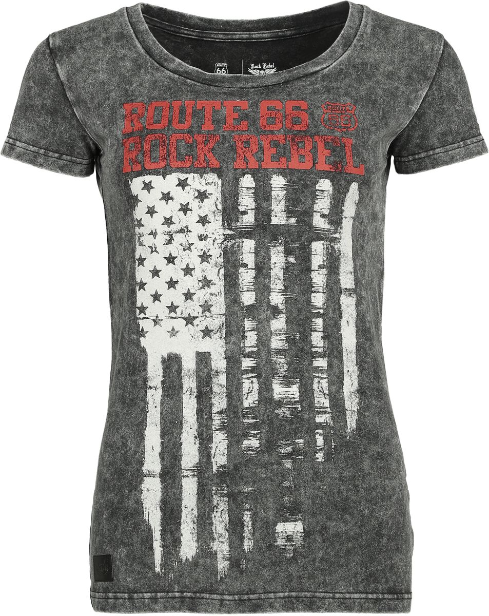 Rock Rebel by EMP Rock Rebel X Route 66 - T-Shirt T-Shirt schwarz in L von Rock Rebel by EMP