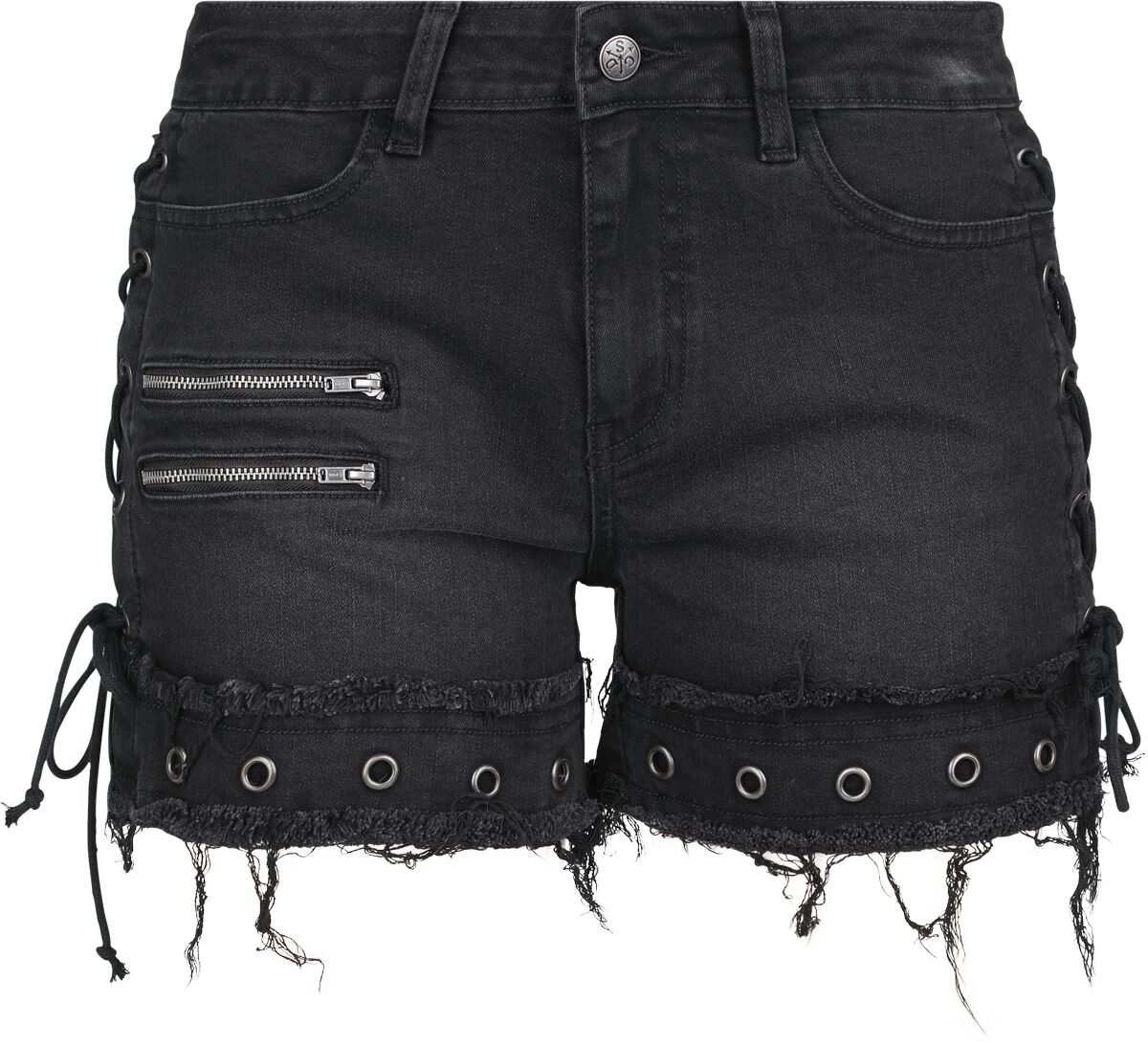 Rock Rebel by EMP - Rock Short - EMP Street Crafted Design Collection - Shorts - 27 bis 34 - für Damen - Größe 28 - schwarz von Rock Rebel by EMP